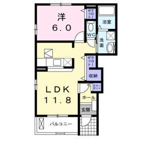 1LDK 間取り図