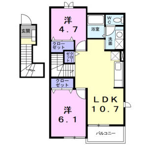 2LDK 間取り図