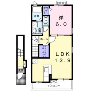 1LDK 間取り図