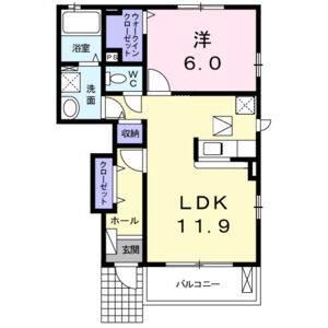 1LDK 間取り図