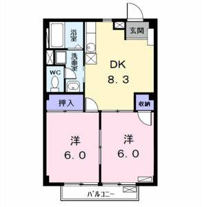 2DK 間取り図