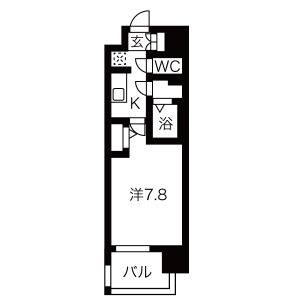 1DK 間取り図