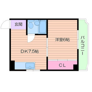 1DK 間取り図