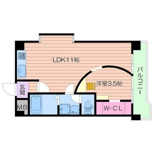 1LDK 間取り図