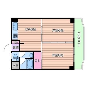 2DK 間取り図