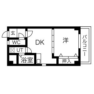 1DK 間取り図