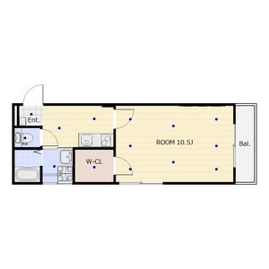 1DK 間取り図