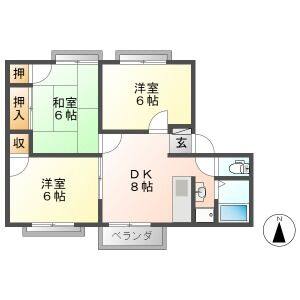 3DK 間取り図
