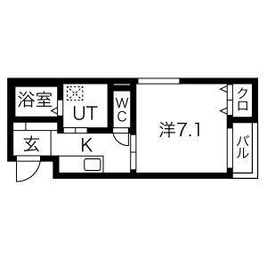 1K 間取り図