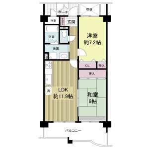 2LDK 間取り図