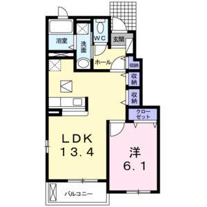 1LDK 間取り図