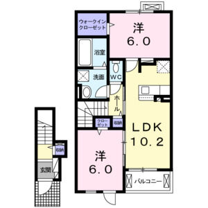 2LDK 間取り図