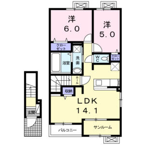 2LDK 間取り図