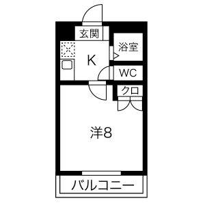 1K 間取り図
