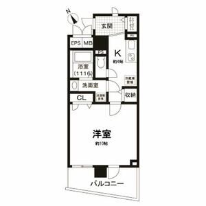1K 間取り図