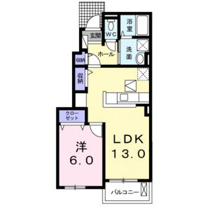 1LDK 間取り図