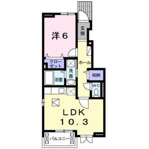 1LDK 間取り図