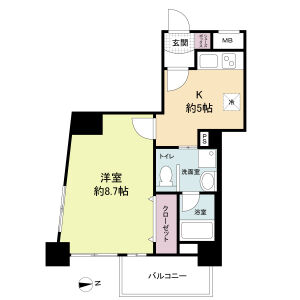1DK 間取り図
