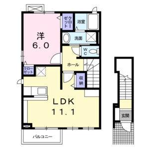 1LDK 間取り図