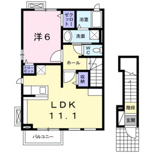 1LDK 間取り図
