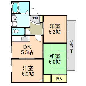 3DK 間取り図