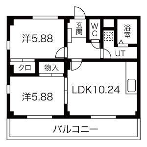 2LDK 間取り図