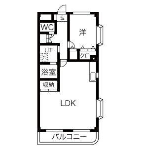 1LDK 間取り図