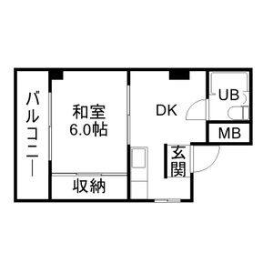 1DK 間取り図