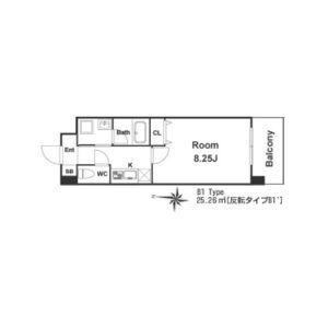 1K 間取り図