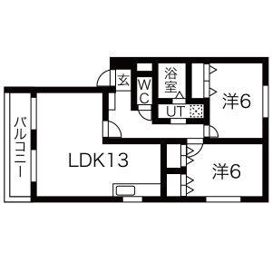 2LDK 間取り図
