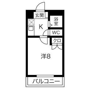 1K 間取り図
