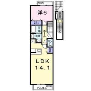 1LDK 間取り図