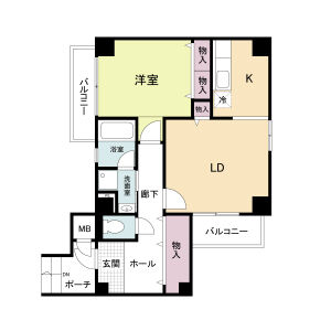 1LDK 間取り図