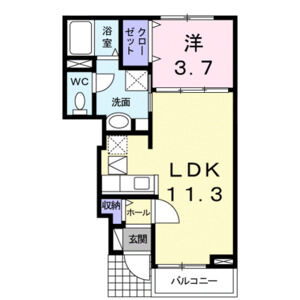 1LDK 間取り図