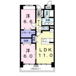 2LDK 間取り図