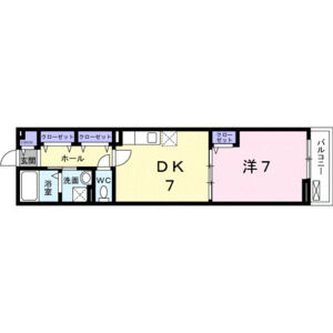 1DK 間取り図