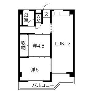 2DK 間取り図