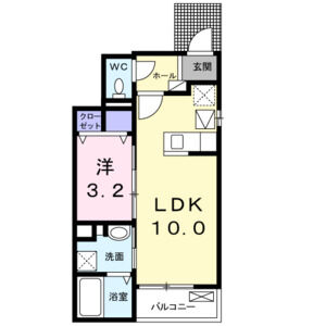 1LDK 間取り図