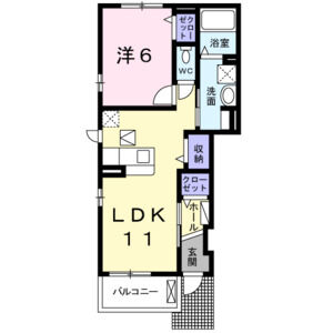 1LDK 間取り図