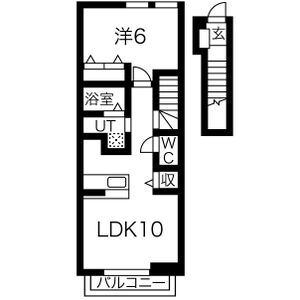 1LDK 間取り図