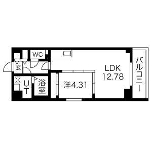 1LDK 間取り図