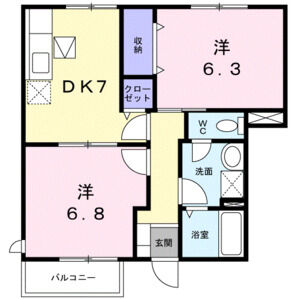 2DK 間取り図