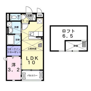 1LDK 間取り図