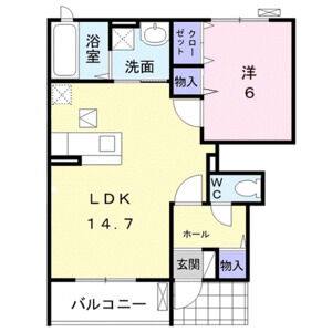 1LDK 間取り図