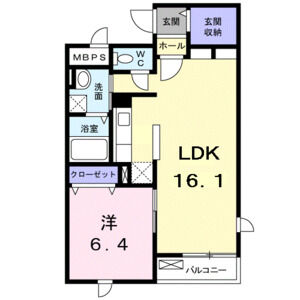 1LDK 間取り図