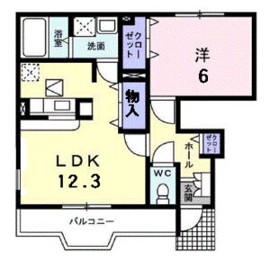 1LDK 間取り図