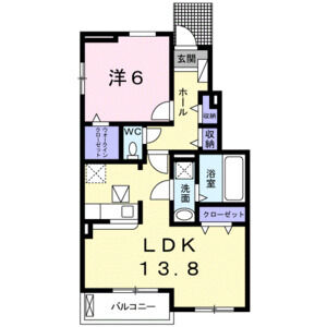 1LDK 間取り図