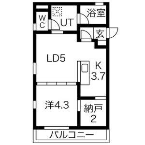 1LDK 間取り図