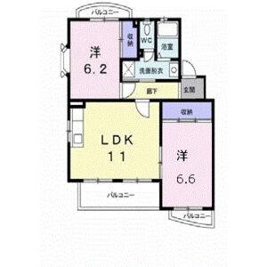 2LDK 間取り図