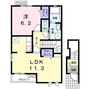 1LDK 間取り図